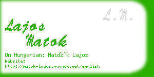 lajos matok business card